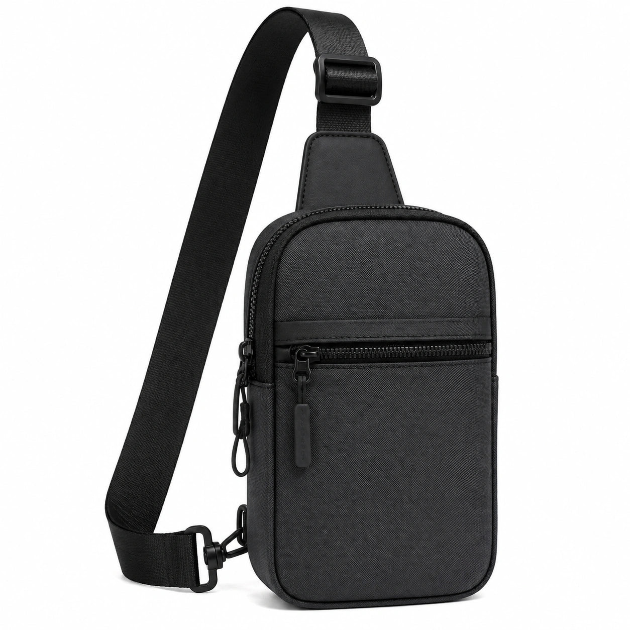Borsa a tracolla 16 x 6 x 28 cm in tessuto nero con tracolla regolabile