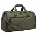 Borsone sportivo 50 x 25 x 30 cm in tessuto verde oliva con tracolla regolabile e tasche con zip