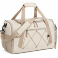 Borsone sportivo 48 x 23 x 28 cm in poliestere beige con tracolla regolabile