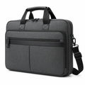 Borsa portadocumenti 42 x 10 x 32 cm in tessuto grigio scuro - tracolla regolabile