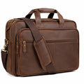 Borsa portadocumenti 43 x 12 x 32 cm in pelle sintetica marrone - tracolla regolabile e scomparti con zip