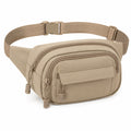 Marsupio 25 x 7 x 15 cm in tessuto beige con tasche con zip per uso quotidiano