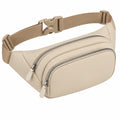 Marsupio 32 x 8 x 16 cm in similpelle beige con doppia cerniera stile urbano