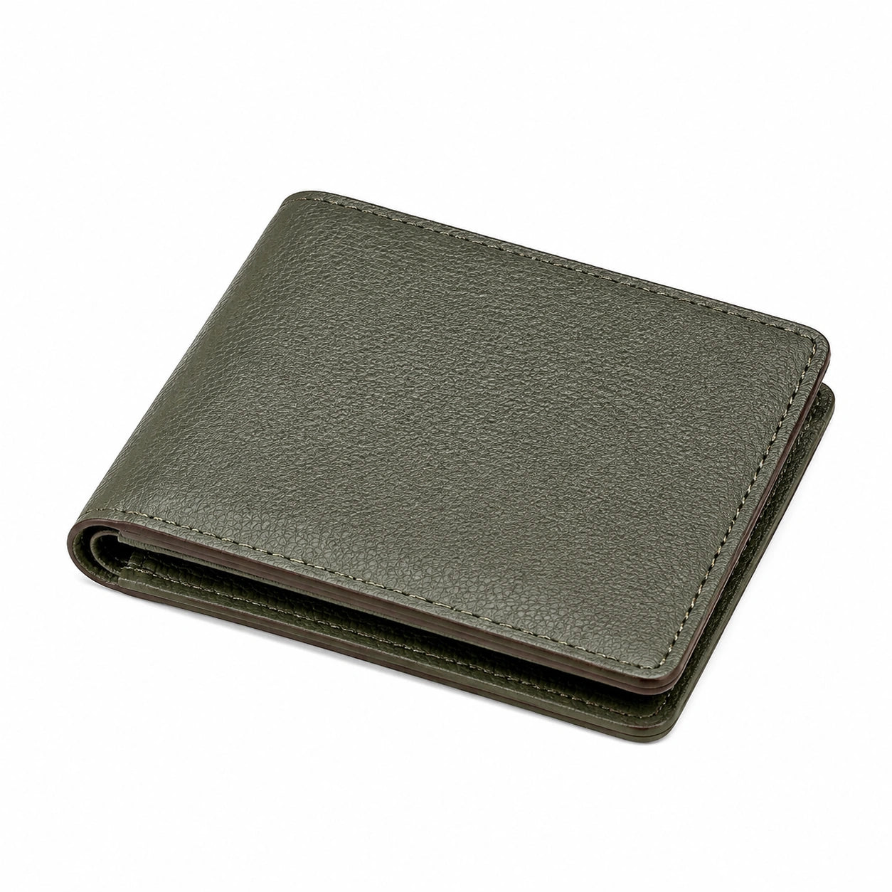 Portafoglio unisex 11.5 x 9.5 x 2 cm in similpelle verde oliva pieghevole