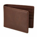 Portafoglio bifold 11 x 9 x 2 cm marrone effetto pelle con portacarte