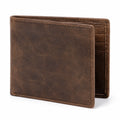 Portafoglio uomo pieghevole 11.5 x 9.5 x 2 cm in pelle marrone con portacarte