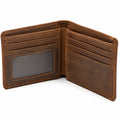 Portafoglio uomo 12 x 9.5 x 2 cm in pelle marrone - pieghevole con portacarte