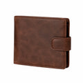 Portafoglio 12 x 10 x 2 cm in similpelle marrone con chiusura a linguetta