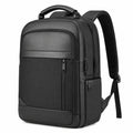 Zaino porta computer 32 x 18 x 46 cm in similpelle nero con scomparti e maniglia