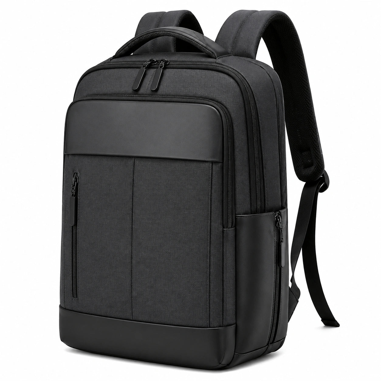 Zaino 32 x 16 x 46 cm nero in tessuto sintetico per lavoro e viaggio con scomparti