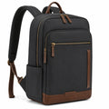 Zaino porta computer 30 x 15 x 42 cm in tessuto sintetico nero e marrone con tasche e spallacci regolabili